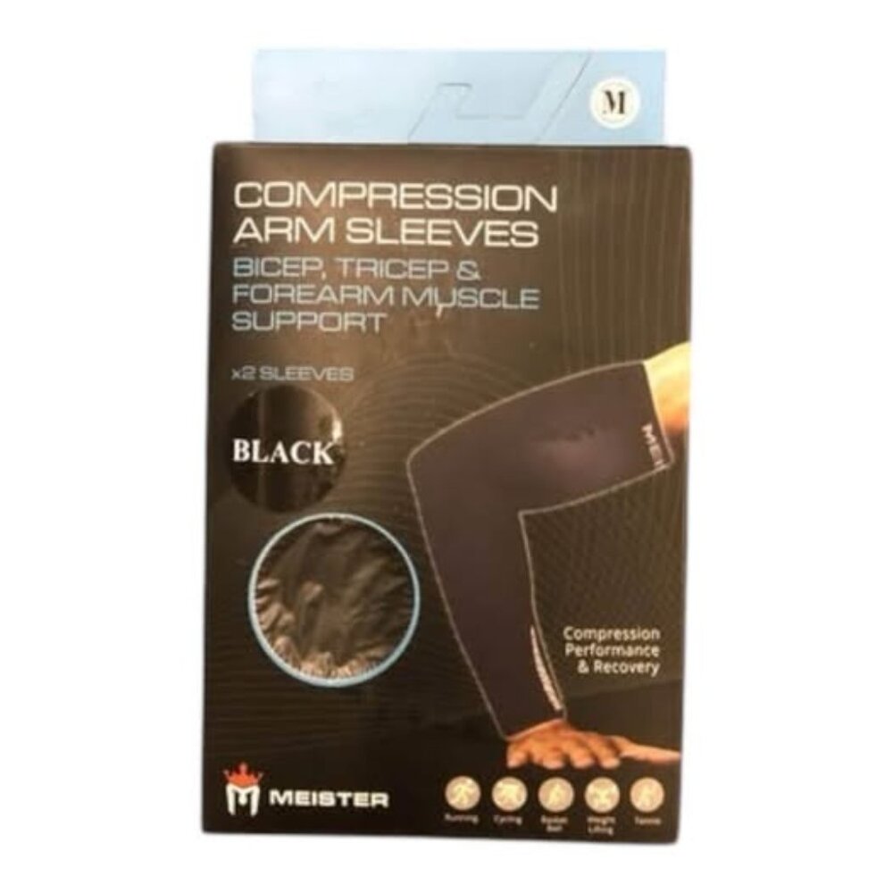 Meister Size Medium Black Compression Sleeves
